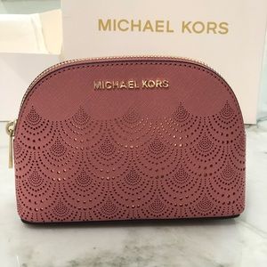 BRAND NEW MICHAEL KORS PINK AND GOLD DETAIL POUCH